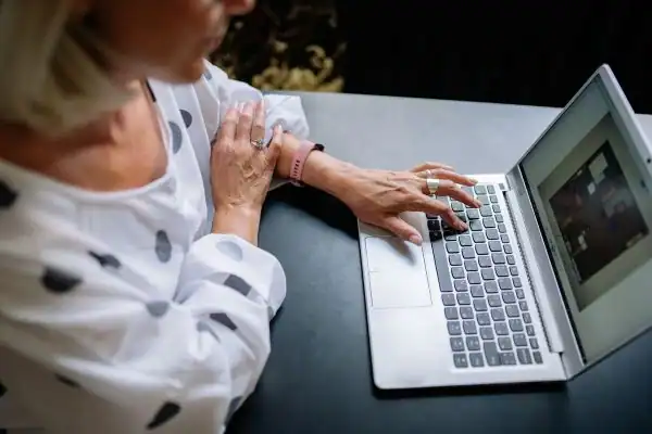 Image of woman attending online mediation Bolton services from Barker Mediation